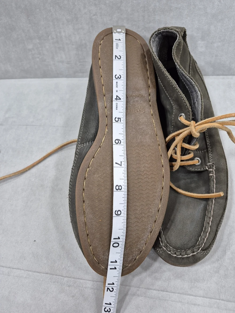 Sperry Top Sider nubuck chukka boots men's 9M olive green soft leather nautical - Picture 14 of 15